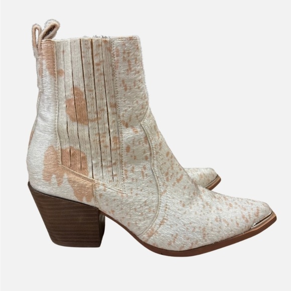 Arider Girl Shoes - ARIDER GIRL Cowgirl Western Ankle Boots Faux Animal Fur Booties 8 Boho Concert